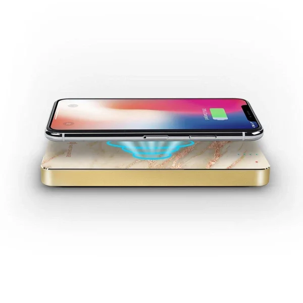 8000mAh Marble Wireless Charging Power Bank - Gold by Caseco