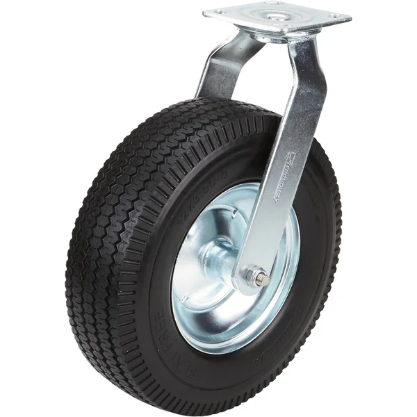 Strongway 12inch Swivel Flat-Free Solid Polyurethane Caster - 450-Lb. Capacity, Sawtooth Tread 22207008