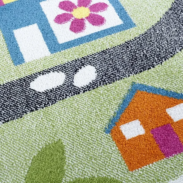LR Resources Whimsical 81281 Green/Blue 5& x 7& Area Rug