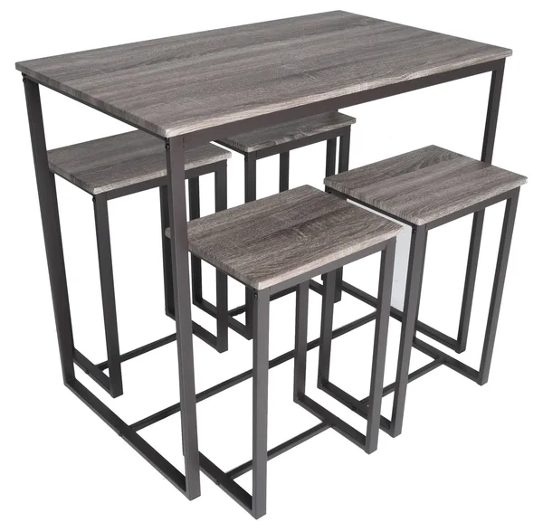 Zenvida 5 Piece Bistro, Pub Table Set with 4 Stools