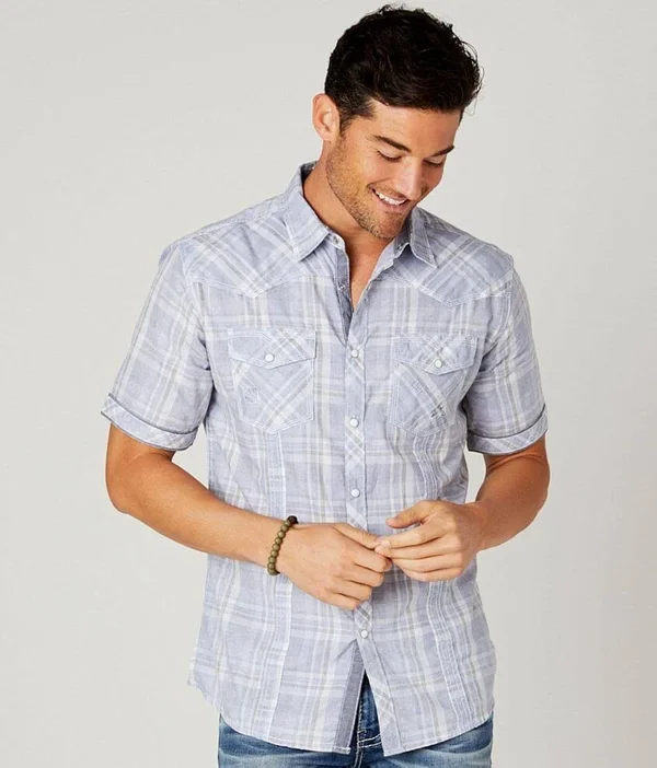 Bke Vintage Plaid Athletic Shirt - Grey XXX-Large, Men's