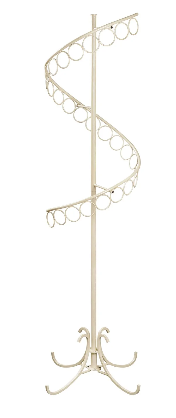 Boutique Ivory Spiral Scarf and Purse Rack (27 Rings) 60618