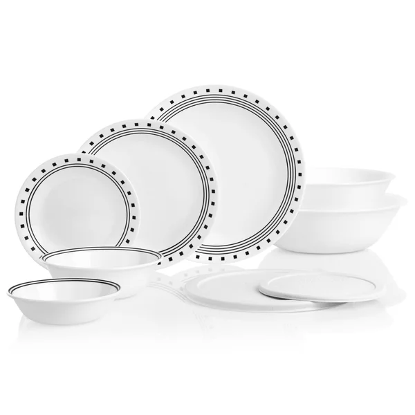 Corelle City Block 78-Piece Dinnerware Set - Service for 12