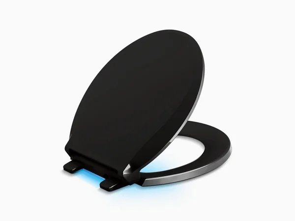 Kohler 75758-7 Cachet Nightlight Quiet-Close with Grip-Tight Round-Front Toilet Seat, Black