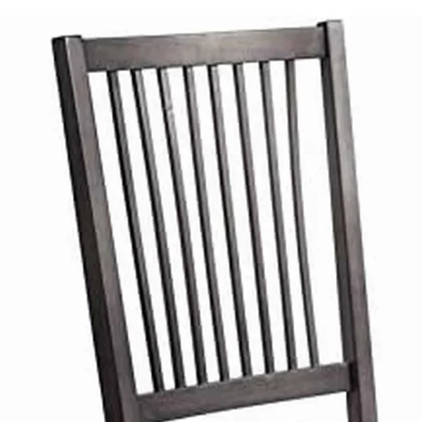 Wood Side Chair with Slatted Backrest and Padded SEAT - Set of 2, Dark Brown