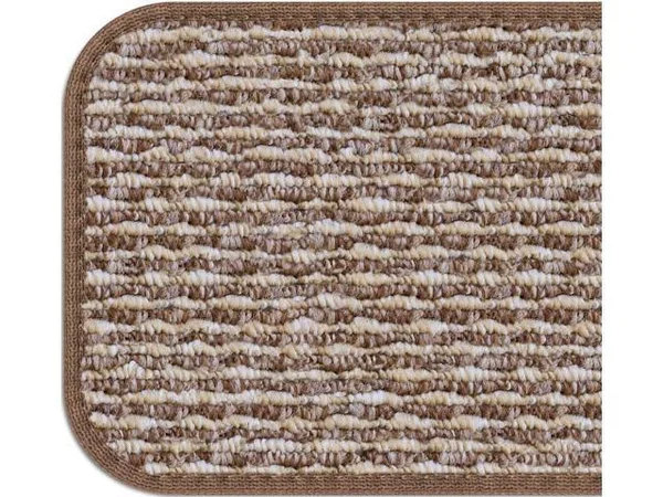 Set of 15 Adhesive Carpet Stair Treads - Praline Brown - 8 in. x 23.5 in.