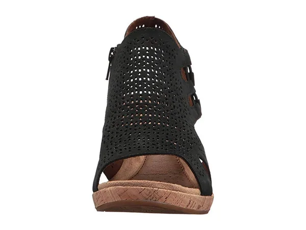 Rockport Womens Cobb Hill Janna Perf Bootie Black Nubuck Sandal - 9.5 M