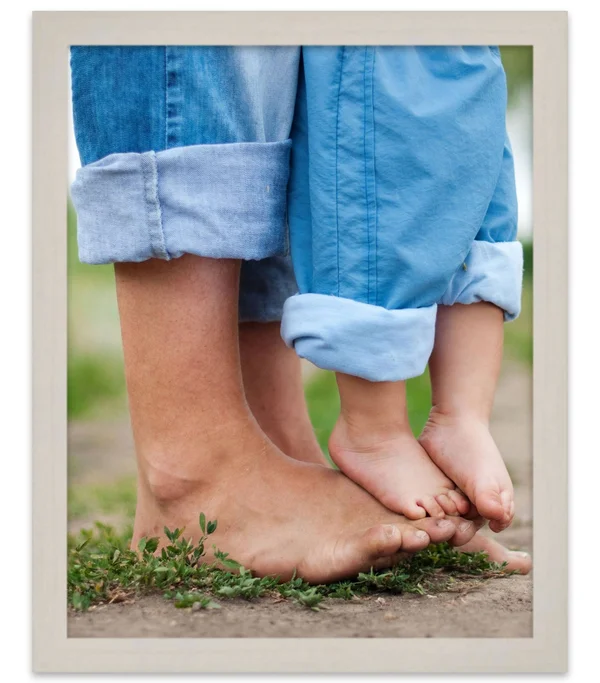 CustomPictureFrames.com 47x24 White Wash Wood Picture Frame - with Acrylic Front and Foam Board Backing