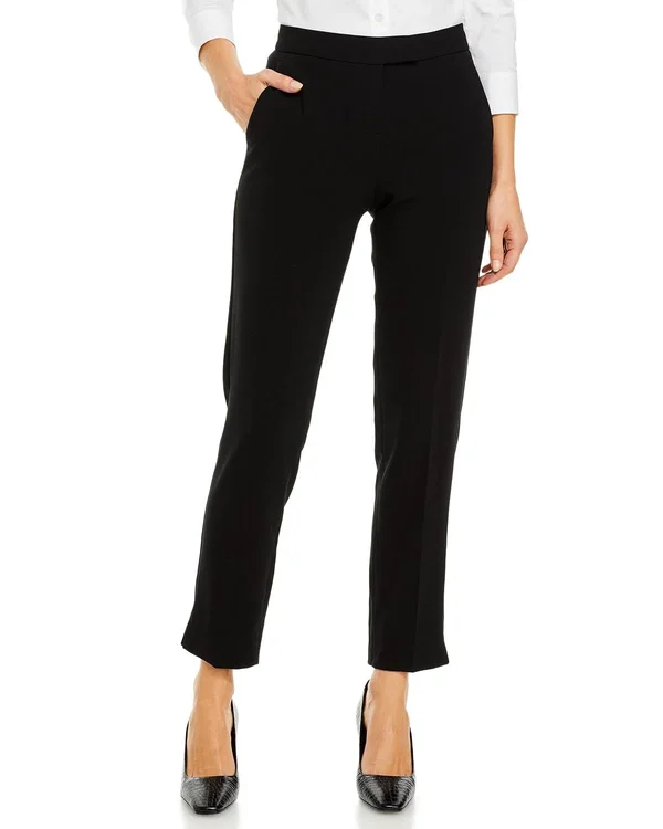 Theory Women's Ibbey Admiral Crepe Straight Pants - Black - Size 8