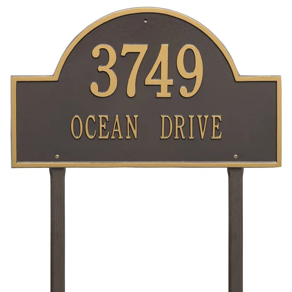 Whitehall Arch Marker - Estate Lawn - Two Line in Bronze & Gold