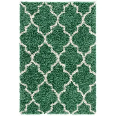 Sugarbush Geometric Green/Ivory Area Rug Winston Porter Rug Size: Rectangle 4' x 6'