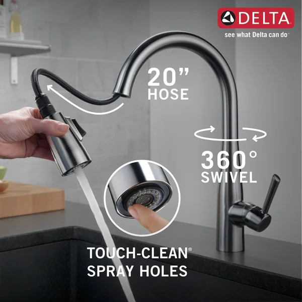 Delta Essa Single Handle Pull-Down Kitchen Faucet (Recertified) - Stainless Steel, 9113-AR-DST