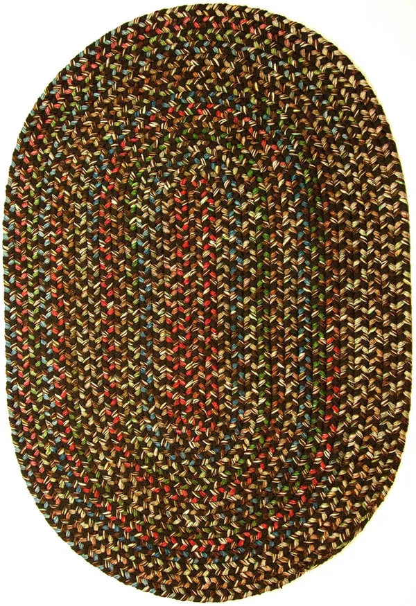 Rhody Rug Katie Indoor/Outdoor Braided Rug (Brown - 7& x 9& Oval)