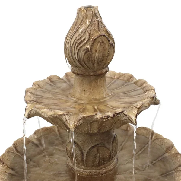 Sunnydaze Decor Classic Tulip 3-Tiered Outdoor Water Fountain, Light Brown