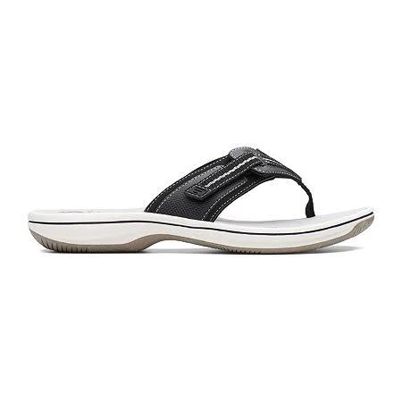 Clarks Womens Brinkley Jazz Flip-Flops, 7 Medium, Black