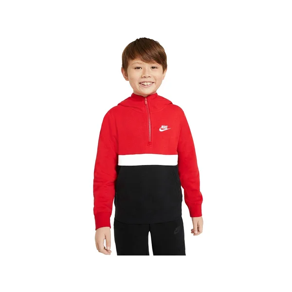 Nike Boys& Sportswear Club ½ Zip Hoodie - Large, Red