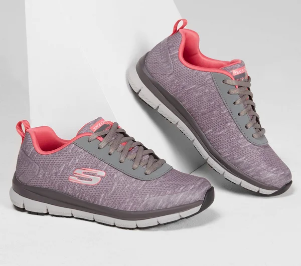 Skechers Work Comfort Flex SR - HC (Grey/Pink) Women's Shoes