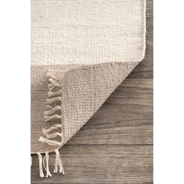 nuLOOM Rugs Ashlee Striped Flatweave Beige 7& 6x22 x 9& 6x22 Area Rug
