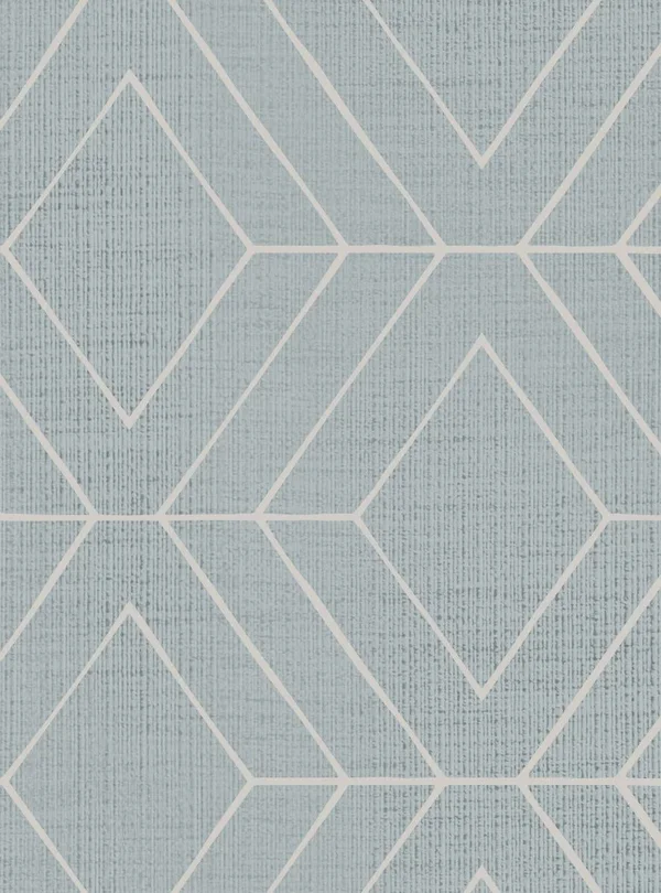 Diamond Geometric Art Deco Lines Peel and Stick Wallpaper - Light Blue