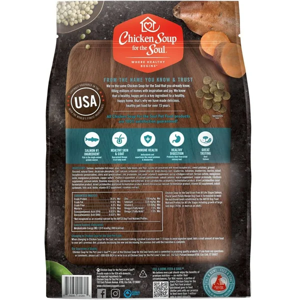 Chicken Soup for The Soul Grain Free Salmon Sweet Potato Dry Dog Food, 25 lb