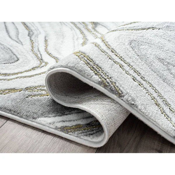 Abani Luna LUN160A Contemporary Granite and Gold Area Rug - 53x76