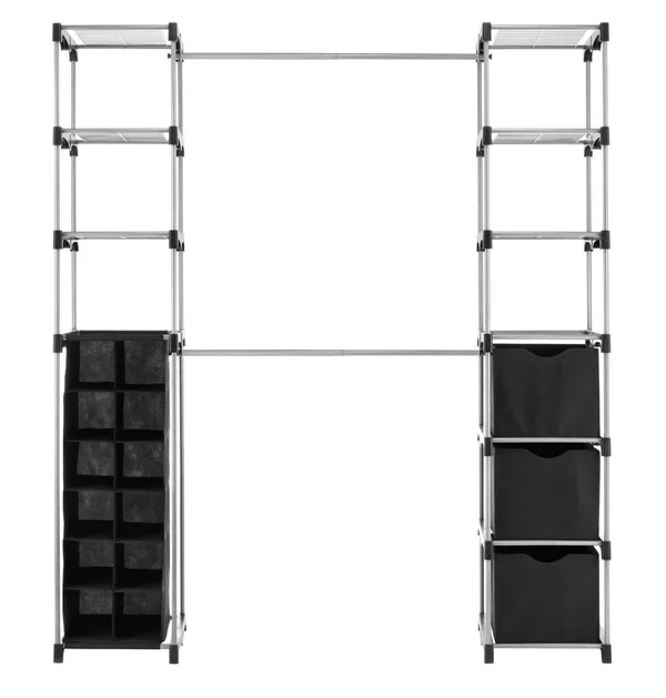 Whitmor Deluxe Double Rod Organize - Silver/Black, 19.50in x 52.75in x 34.50in
