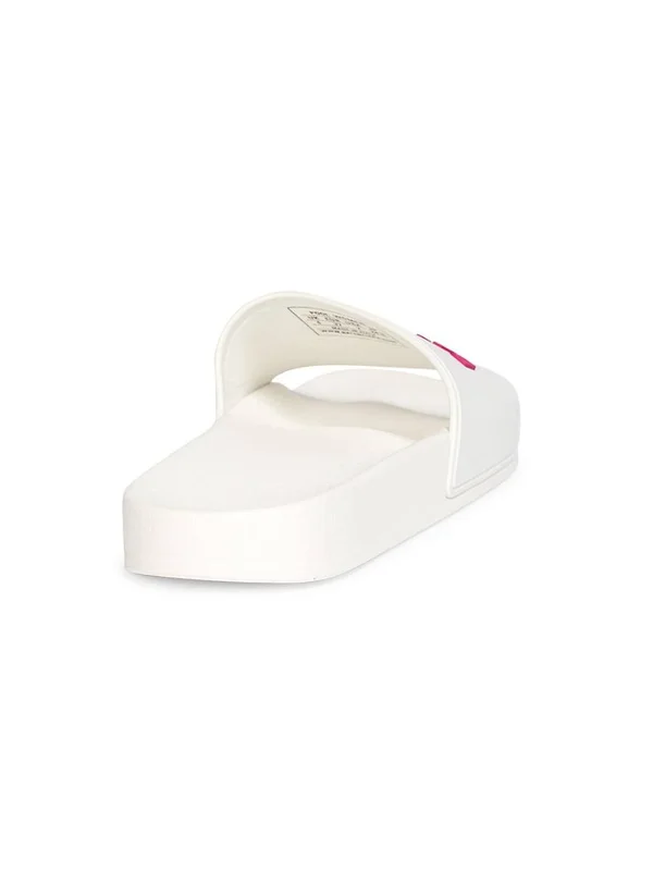 Balenciaga Logo Pool Slide Sandals, White, Women's, 41EU, Sandals Slides