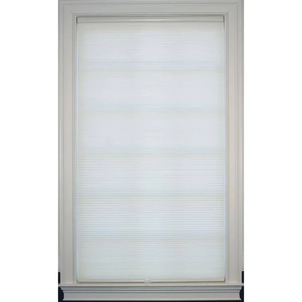 Allen + Roth 26-in x 64-in Cream Light Filtering Cordless Cellular Shade Polyester in Off-White - CCLFCREAM260640