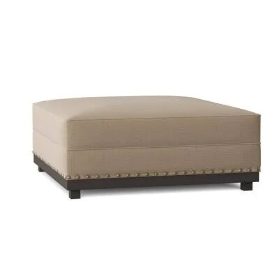 Alexie Ottoman Red Barrel Studio Body Fabric: Tess Sisal, Leg Color: Antique White