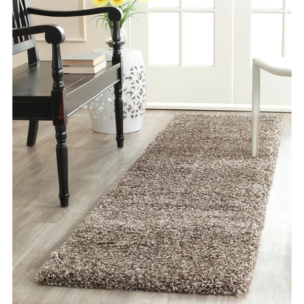 Safavieh Milan Shag Maibritt 2-Inch Thick Rug - 2& x 20& Runner - Grey