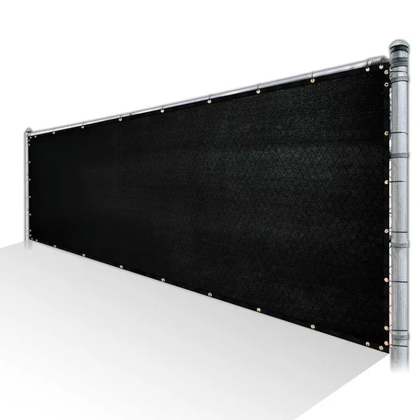 ColourTree 4 ft. x 171 ft. Black Privacy Fence Screen HDPE Mesh Screen with Reinforced Grommets for Garden Fence (Custom Size)