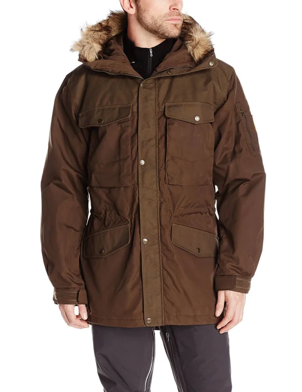 Fjallraven Singi Winter Jacket Olive - Mens G-1000 Casual Jacket, Size S - Color Dark Olive