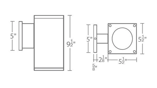 WAC Cube Architectural Wall Sconce - DC-WS06-U830B-BK