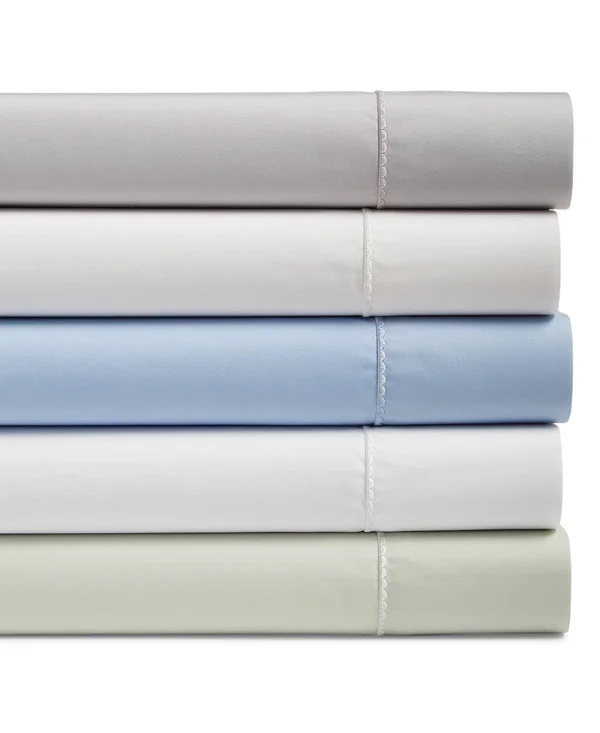 Martha Stewart Collection Solid Egyptian Cotton Percale 400 Thread Count 4 pc. Sheet Set - King, Created for Macy&s - Milky Green