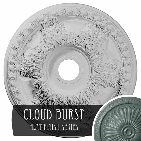 23 3/8 inchod x 3 5/8 inchid x 2 1/2 inchp Granada Ceiling Medallion (Fits Canopies Up to 7 1/8 inch) - Hand-Painted Cloud Burst