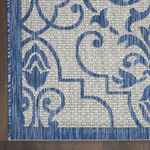 Nourison Garden Party GRD04 Area Rug - Ivory Blue, 7& x 10&