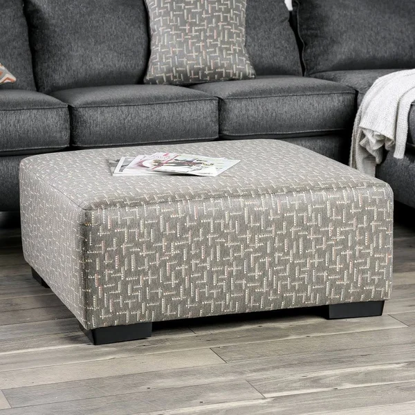 Furniture of America Marneuli Grey Ottoman - Medium