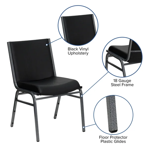 Lancaster Home Hercules Series Black Metal Stack Chair - Size: Beige