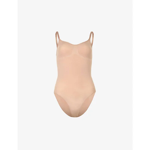 SKIMS Plus Size Sculpting Bodysuit W. Snaps, Brown, 4X/5X