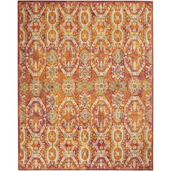 Nourison Allur ALR05 Area Rug - Red Multicolor, 9& x 12&