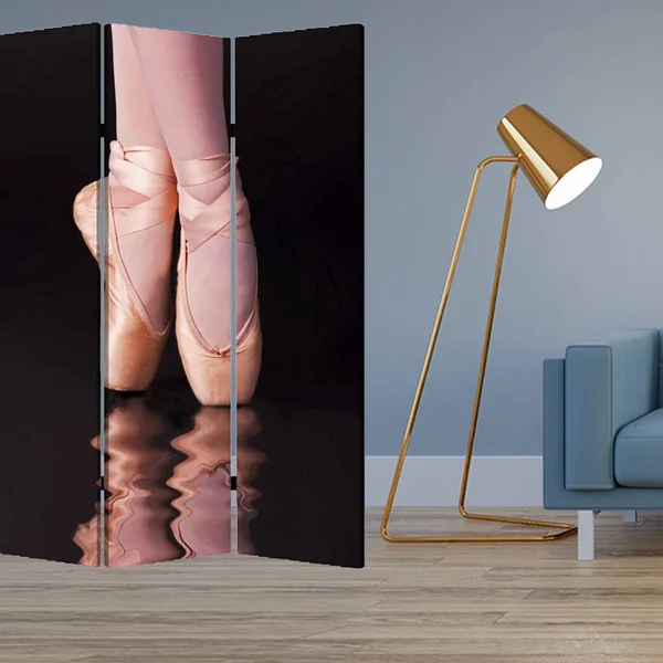 1x22 x 48x22 x 72x22 Multi Color Wood Canvas Ballet Screen