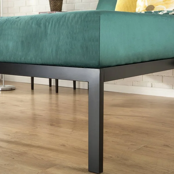Full 18x22 Lorrick Quick Snap Platform Bed Frame Black - Zinus