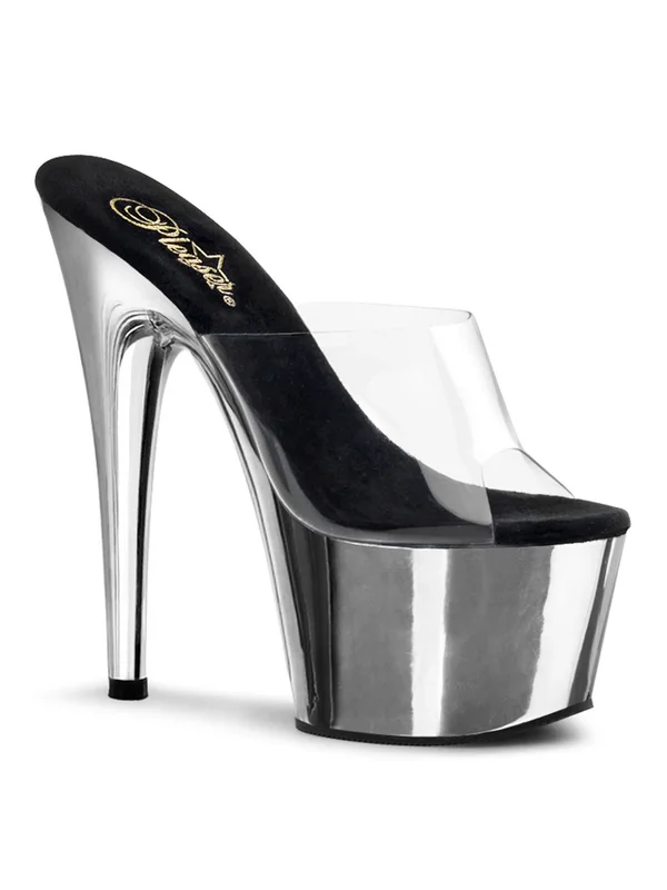 Pleaser - ADORE-701 14 - Clear/Silver Chrome
