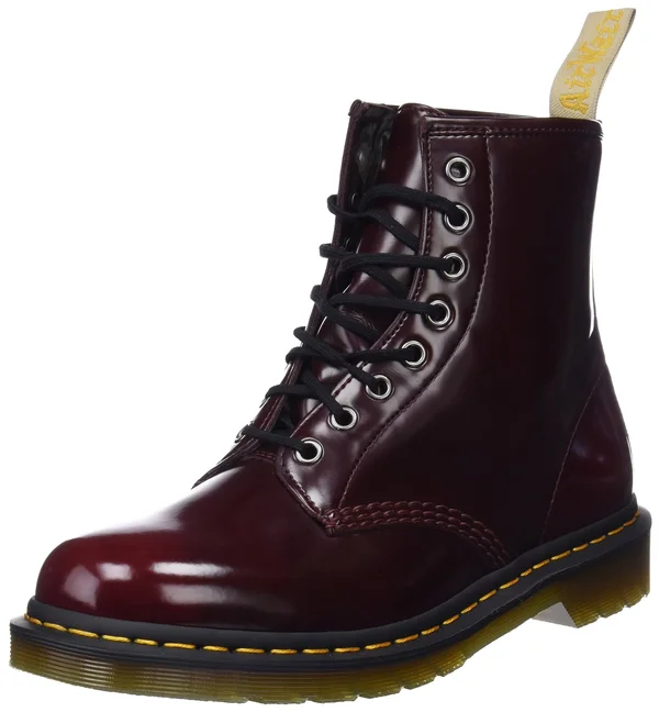Dr Martens Vegan 1460 Cambridge Brush 8 Eye Boots - Cherry Red