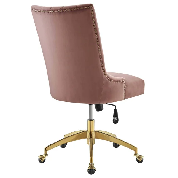 Empower Channel Tufted Performance Velvet Office Chair - Gold Emerald