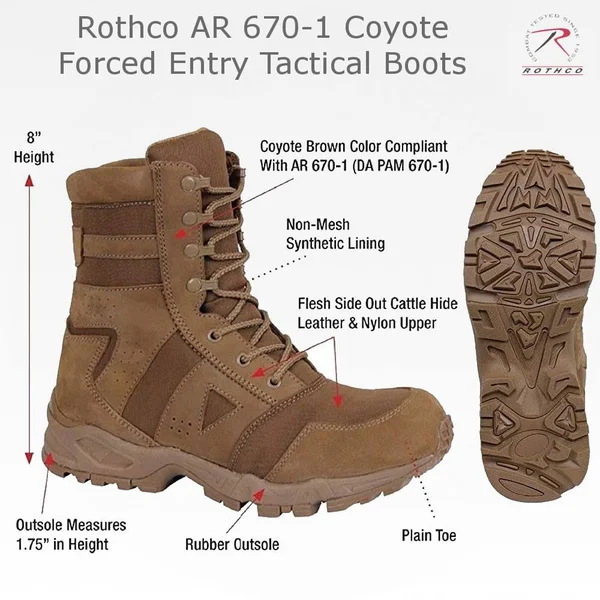 Rothco AR 670-1 Coyote Forced Entry Tactical Boot 5.5