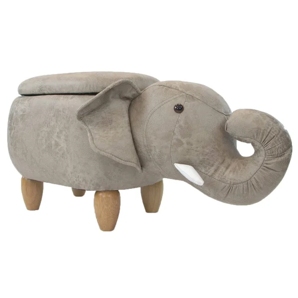 Critter Sitters Tan Elephant Animal Shape Storage Ottoman