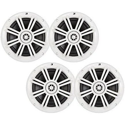 Kicker 6.5 inch Marine Speakers (Qty 4) 2 Pair of OEM Replacement Speakers - White