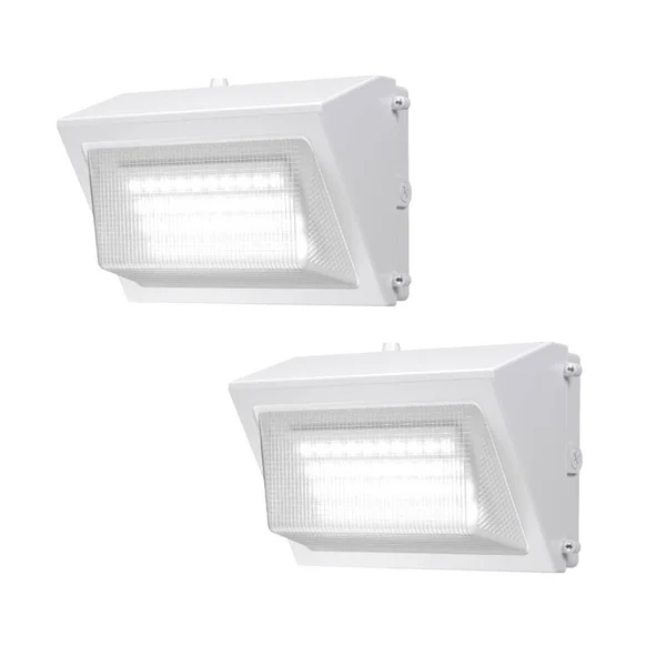 PROBRITE 450-Watt Equivalent White Integrated Outdoor LED Wall Pack, 6800 Lumens, Dusk to Dawn Outdoor Security Light (2-Pack)