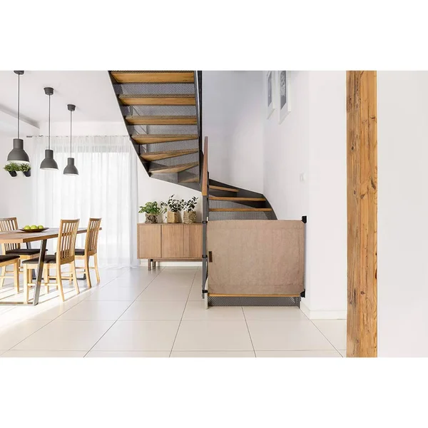 The Stair Barrier 36 to 43x22 Retractable Banister Wall Fabric Baby Pet